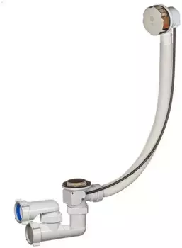 Сифон для ванны слив-перелив «Orio» А-2808 1 1/2"х40 перелив 60 см хром полуавтомат
