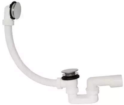 Сифон для ванны слив-перелив «PlastBrno» EVK0150 перелив 52 см хром Клик-клак