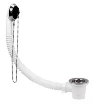Сифон для ванны слив-перелив «Remer» 932 хром с пробкой