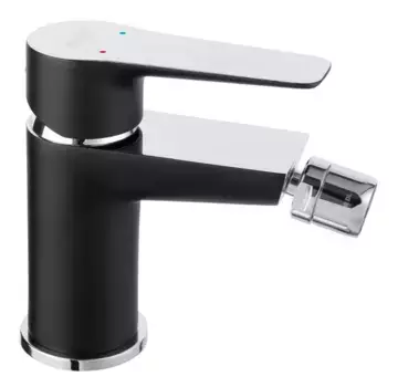 Смеситель для биде «Ferro» Adore BDR6BLC с донным клапаном чёрный/хром