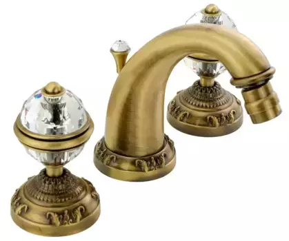 Смеситель для биде «Migliore» Cristalia 18579 с донным клапаном бронза