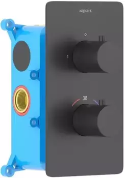 Смеситель для душа «Акватек» Европа AQ1392MB с термостатом чёрный матовый