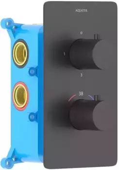 Смеситель для душа «Акватек» Европа AQ1393MB с термостатом чёрный матовый