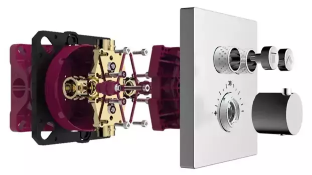 Смеситель для душа «AQUAme» AQM8801CR с термостатом хром