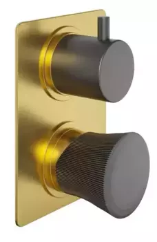 Смеситель для душа «Paini» Domus 18PJ691PZ матовое золото/чёрный матовый