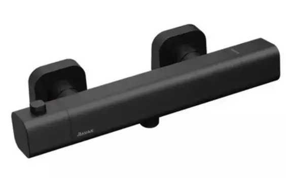Смеситель для душа «Ravak» 10° Free TD F 033.20/150 с термостатом чёрный матовый