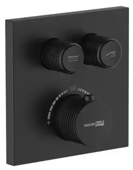 Смеситель для душа «WasserKRAFT» Elbe 7448 Thermo с термостатом чёрный матовый