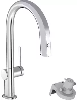 Смеситель для кухни с подключением к фильтру «Hansgrohe» Aqittura M91 76803000 с выдвижным изливом хром