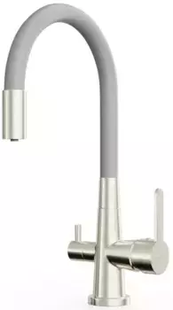 Смеситель для кухни с подключением к фильтру «Tokito» Aisai TOK-AIS-1020 нержавеющая сталь/белый