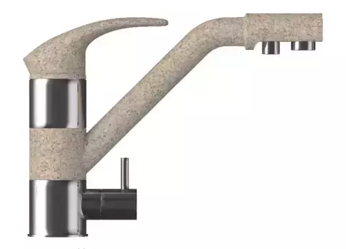 Смеситель для кухни с подключением к фильтру «Polygran» Дуо песочный