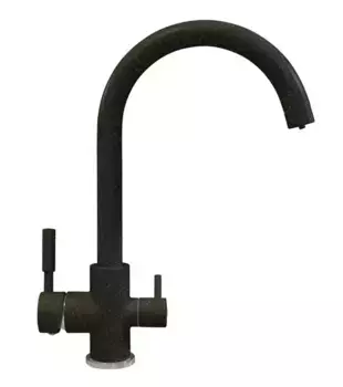 Смеситель для кухни с подключением к фильтру «Polygran» Элара дуо чёрный