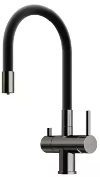 Смеситель для кухни с подключением к фильтру «Sancos» Lucia SC4004GG вороненая сталь
