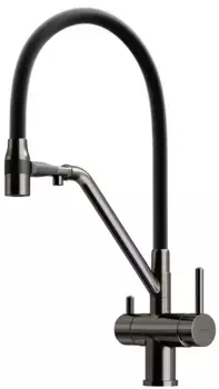 Смеситель для кухни с подключением к фильтру «Sancos» Dora SC4003GG вороненая сталь