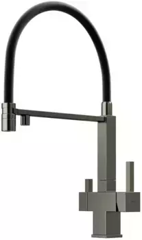 Смеситель для кухни с подключением к фильтру «Sancos» Moro SC4006GG вороненая сталь