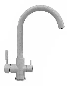 Смеситель для кухни с подключением к фильтру «Polygran» Элара Дуо светло-серый