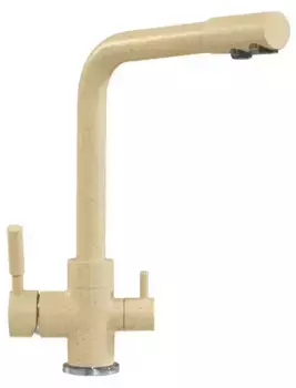 Смеситель для кухни с подключением к фильтру «Polygran» Высокий Дуо опал