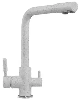 Смеситель для кухни с подключением к фильтру «Polygran» Высокий Дуо светло-серый