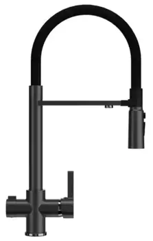 Смеситель для кухни с подключением к фильтру «Ulgran» U-026 чёрный матовый