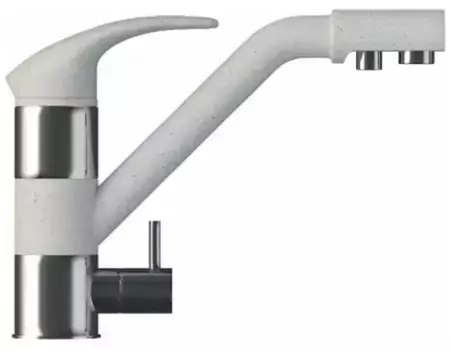 Смеситель для кухни с подключением к фильтру «Polygran» Дуо светло-серый