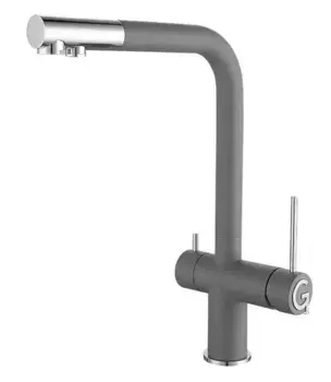 Смеситель для кухни с подключением к фильтру «Rivelato» Lugano 1523513 grigio/cromo