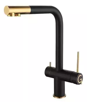 Смеситель для кухни с подключением к фильтру «Rivelato» Lugano 1523513 antracite/oro
