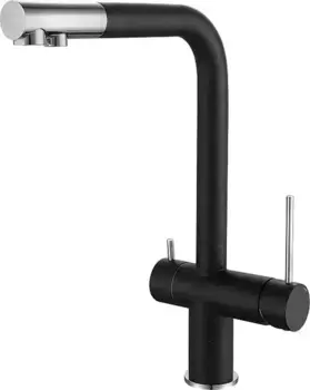 Смеситель для кухни с подключением к фильтру «Rivelato» Lugano 1523513 nero/cromo