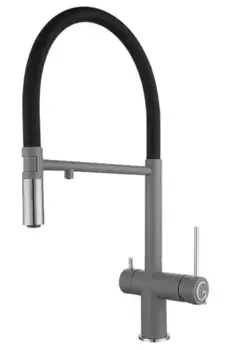 Смеситель для кухни с подключением к фильтру «Rivelato» Adria 1523517 grigio/cromo