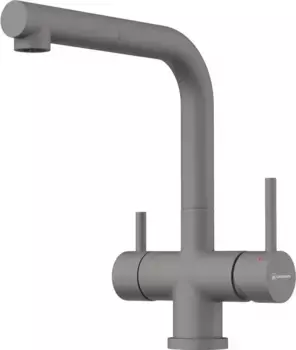 Смеситель для кухни с подключением к фильтру «Omoikiri» Takamatsu-S-GR с выдвижным изливом leningrad grey
