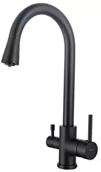 Смеситель для кухни с подключением к фильтру «Акватек» AQ1085MB чёрный матовый