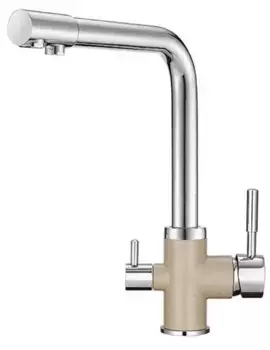 Смеситель для кухни с подключением к фильтру «Granula» GR-3015 хром/песок