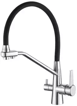 Смеситель для кухни с подключением к фильтру «Haiba» HB76855 хром/чёрный
