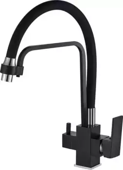 Смеситель для кухни с подключением к фильтру «Haiba» HB76857 чёрный/хром