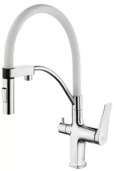 Смеситель для кухни с подключением к фильтру «Lemark» Comfort LM3074C белый/хром