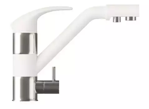 Смеситель для кухни с подключением к фильтру «Polygran» Дуо белый хлопок