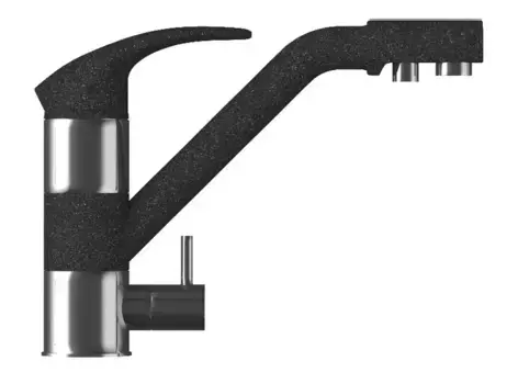 Смеситель для кухни с подключением к фильтру «Polygran» Дуо чёрный