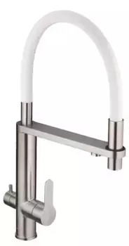 Смеситель для кухни с подключением к фильтру «Swedbe» Selene Plus 8441 матовый хром/белый