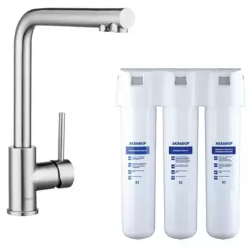 Смеситель для кухни с подключением к фильтру «Swedbe» Selene Plus K8540K (в комплекте с фильтром) матовый хром