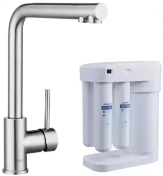 Смеситель для кухни с подключением к фильтру «Swedbe» Selene Plus K8540М (в комплекте с фильтром) матовый хром