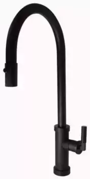 Смеситель для кухонной мойки «Alveus» Nerina-PS 1132179 с выдвижным изливом чёрный матовый