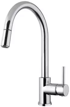 Смеситель для кухонной мойки «Alveus» Vela-P CHR 1132183 с выдвижным изливом хром