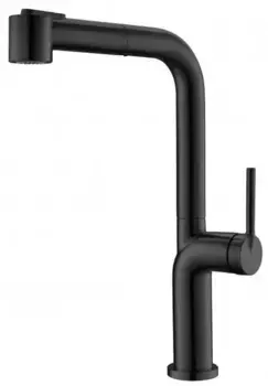 Смеситель для кухонной мойки «Belbagno» BB-LAM60-NERO с выдвижным изливом чёрный матовый