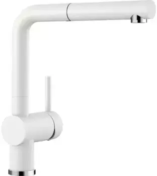 Смеситель для кухонной мойки «Blanco» Linus-S 516692 с выдвижным изливом белый