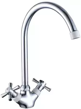 Смеситель для кухонной мойки «Decoroom» DR51028-White хром/белый