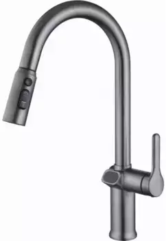 Смеситель для кухонной мойки «ESKO» K15GMLED (с дисплеем) с выдвижным изливом оружейная сталь