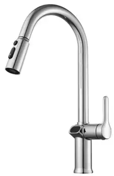 Смеситель для кухонной мойки «ESKO» Kitchen KT15LED с выдвижным изливом хром