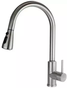 Смеситель для кухонной мойки «ESKO» TSS 519 с выдвижным изливом матовый хром