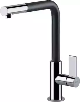 Смеситель для кухонной мойки «Franke» Neptune Evo Nozzle 115.0373.945 с выдвижным изливом чёрный матовый/хром