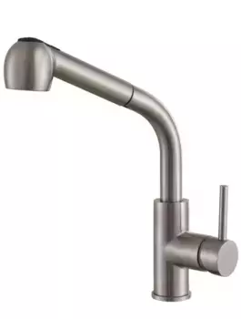 Смеситель для кухонной мойки «Haiba» HB70304-2 с выдвижным изливом нержавеющая сталь