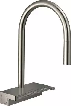 Смеситель для кухонной мойки «Hansgrohe» Aquno Select M81 73831800 с выдвижным изливом сталь