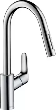 Смеситель для кухонной мойки «Hansgrohe» Focus 31815000 с выдвижным изливом хром